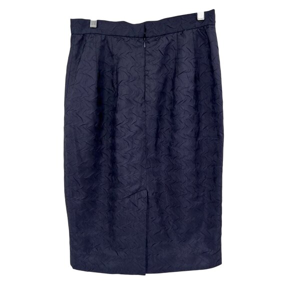 Colours By Alexander Julian Navy Textured Pencil Skirt Size 12 Office Academia - Picture 2 of 6